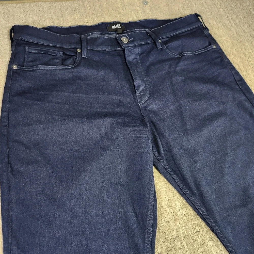 Paige Federal Jeans Men 38x34 Straight Leg Soft Stretch Denim Starless Night USA